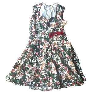 Lindy Bop floral bow swing dress